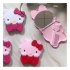 Wholesale of creative cartoon children's mini mirror with comb, bedroom printed kitten foldable travel set Item Picture